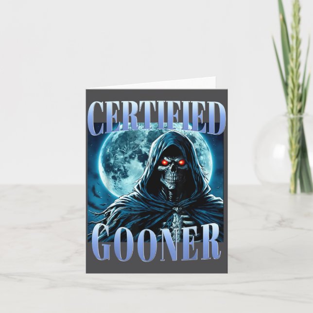 Goon Funny Gooning Meme Skeleton Certified Gooner  Karte (Vorderseite)
