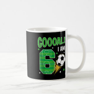Goooal ich bin 6 Jahre alter Geburtstagsjunge Fußb Kaffeetasse