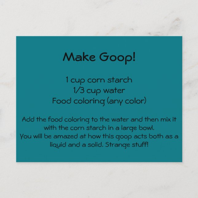 Goop Recipe Postcard Postkarte (Vorderseite)