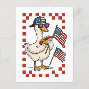 Goose American USA Flag Memorial Day 4. Juli Einladungspostkarte