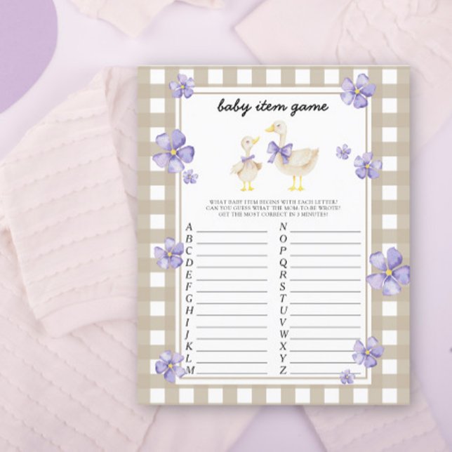 Goose Baby Item Game. Baby Shower Game (Von Creator hochgeladen)