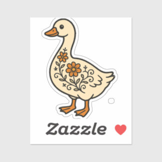 GOOSE FLORAL VINTAGE BLUME AUFKLEBER