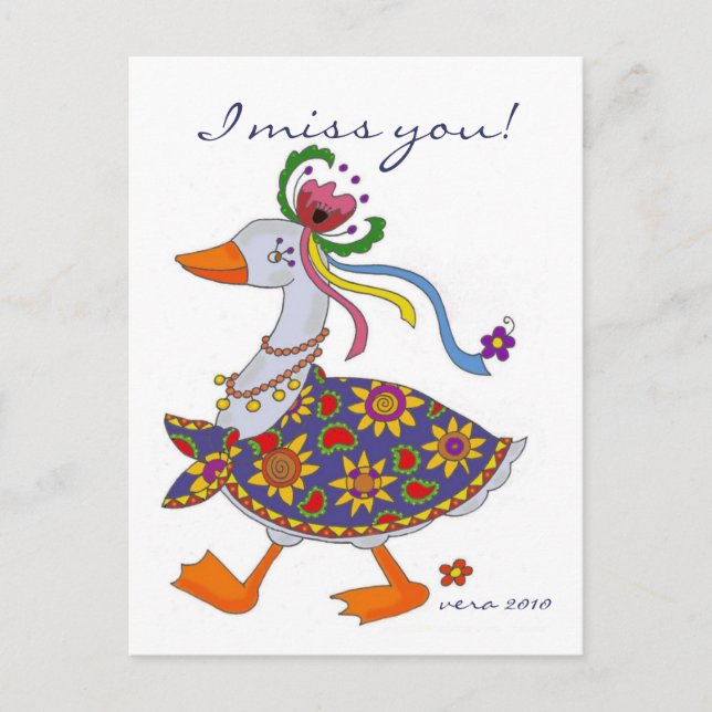 Goose geht ukrainische Volkskunst raus Postkarte (Vorderseite)