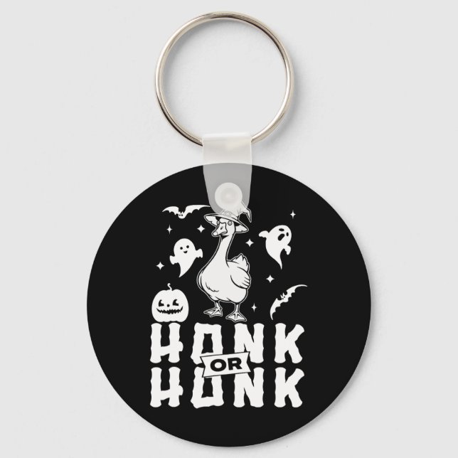 Goose Halloween Spooky Honk oder Honk Witz Design Schlüsselanhänger (Vorderseite)