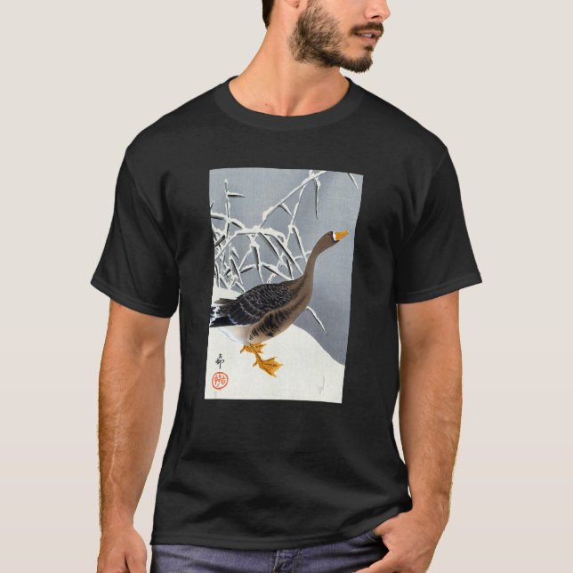 Goose in the Snow by Ohara Koson T-Shirt (Vorderseite)
