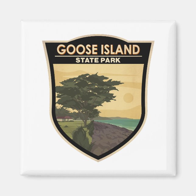 Goose Island Staat Park Texas Vintag Magnet (Vorne)