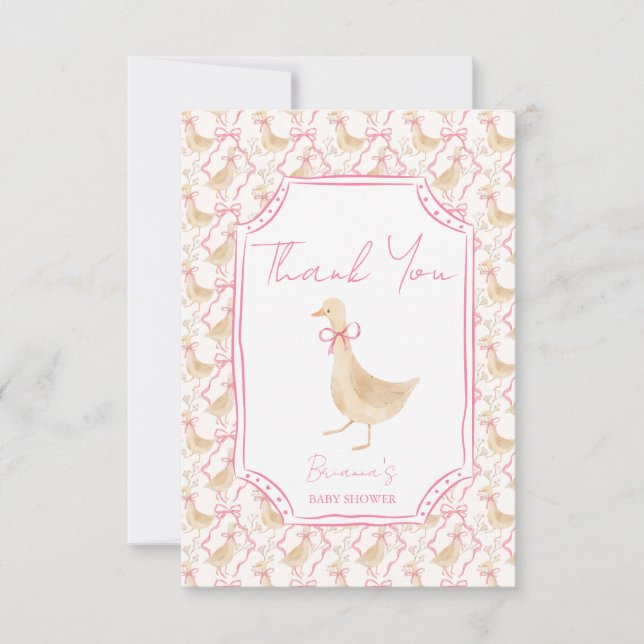 Goose nursery rhymes baby shower dankeskarte (Vorderseite)