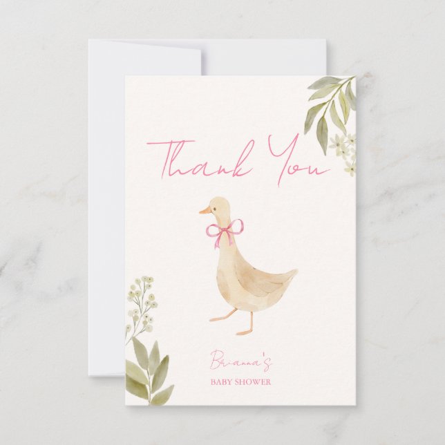 Goose nursery rhymes baby shower dankeskarte (Vorderseite)