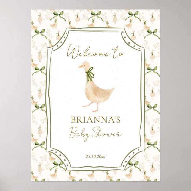 Goose nursery rhymes baby shower welcome sign poster (Vorne)