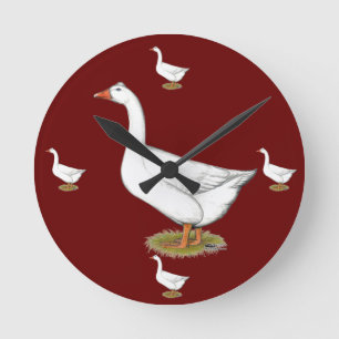 Goose Roman Tufted Runde Wanduhr