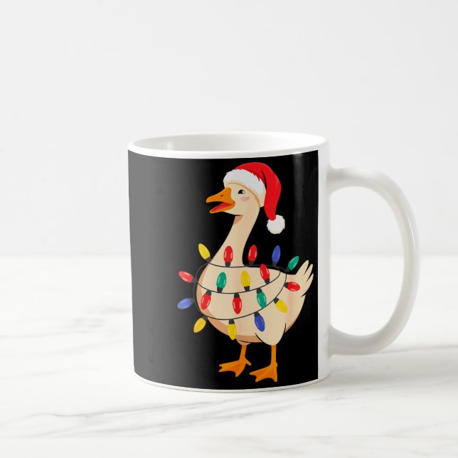 Goose Santa Hat Funny Christmas Lights Xmas Tree M Kaffeetasse (Rechts)