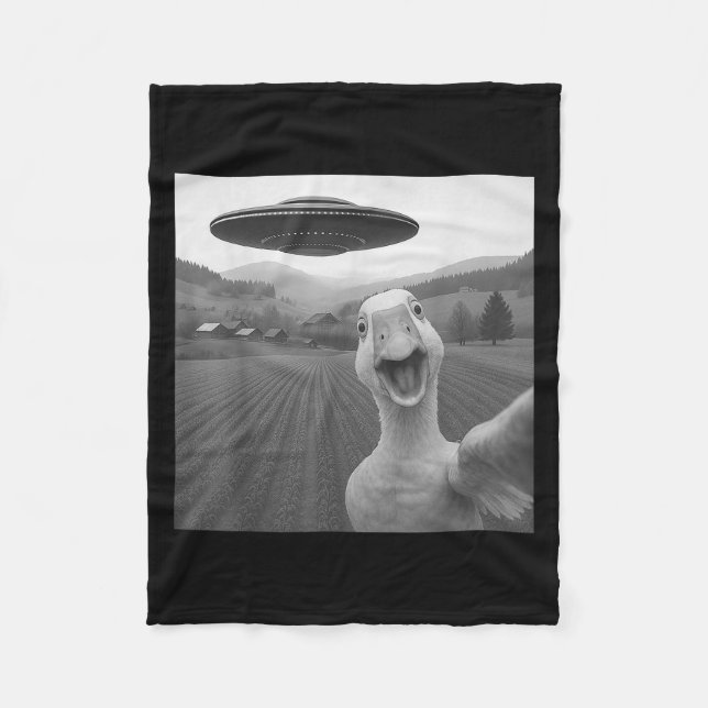 Goose Selfie mit Alien Ufo Funny für Männer Frauen Fleecedecke (Vorderseite)
