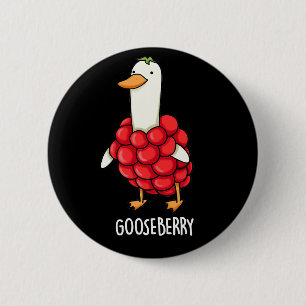 Gooseberry Funny Berry Pun Dark BG Button