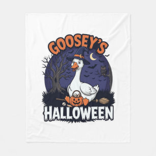 Gooseys Halloween-Gans-Hexenhut-Kürbis_1 Fleecedecke