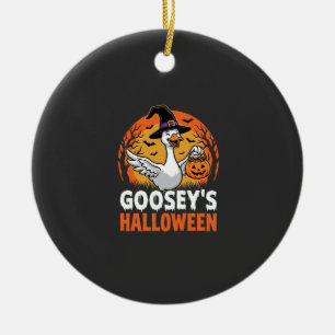 Gooseys Halloween-Hexe Gans Retro-Cartoon-Design Keramik Ornament