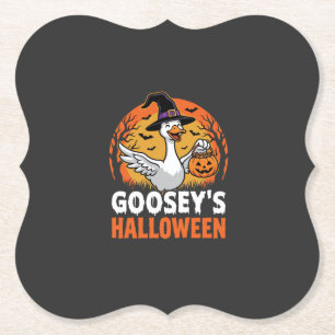 Gooseys Halloween-Hexe Gans Retro-Cartoon-Design Untersetzer