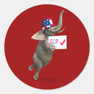GOP Elefant Runder Aufkleber