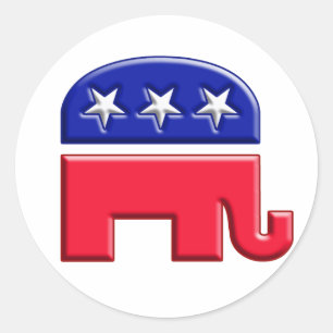 GOP Elephant-Logo Runder Aufkleber
