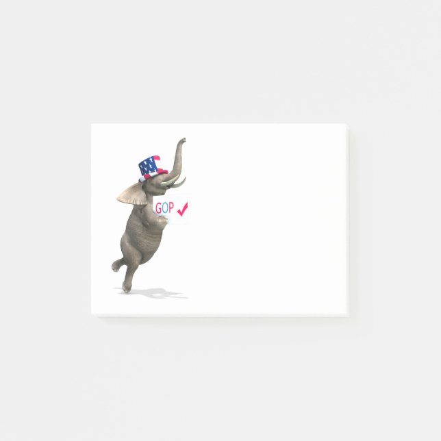 GOP Elephant Post-it Klebezettel (Vorderseite)