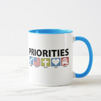 Gop-Prioritäten Tasse