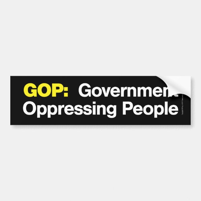 GOP:  Regierungs-unterdrückende Leute Autoaufkleber (Vorne)