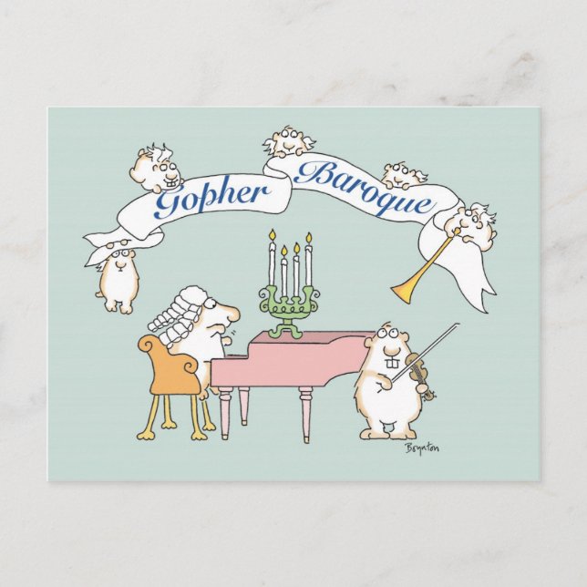 GOPHER BAROQUE Postkarte von Sandra Boynton (Vorderseite)