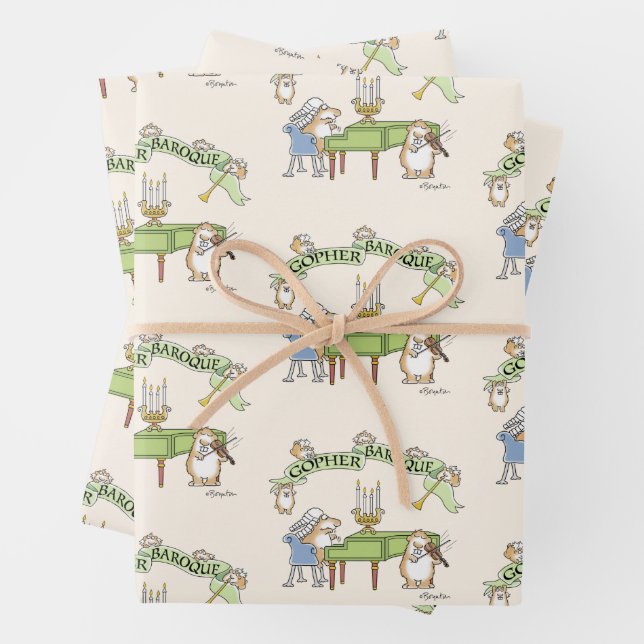 GOPHER BAROQUE von Sandra Boynton Geschenkpapier Set (Beispiel)