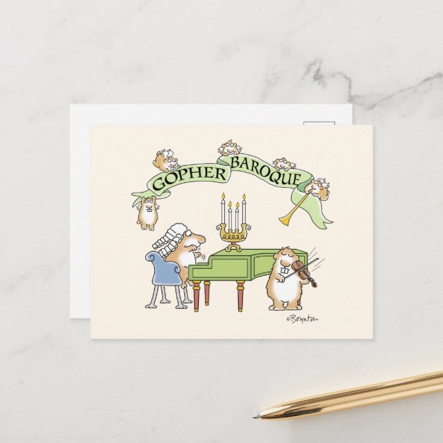 GOPHER BAROQUE von Sandra Boynton Postkarte (Vorderseite/Rückseite Beispiel)