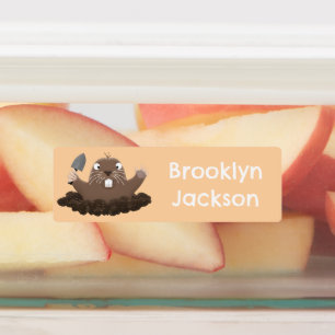 Gopher-Cartoon-Gopher-Hosentasche personalisiert Etiketten