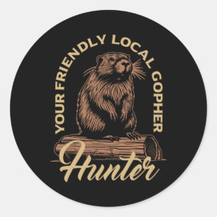 Gopher Hunter Gear Equipment Essentials Gopher Runder Aufkleber