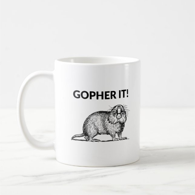 Gopher It Funny Gopher Pun Kaffeetasse (Links)