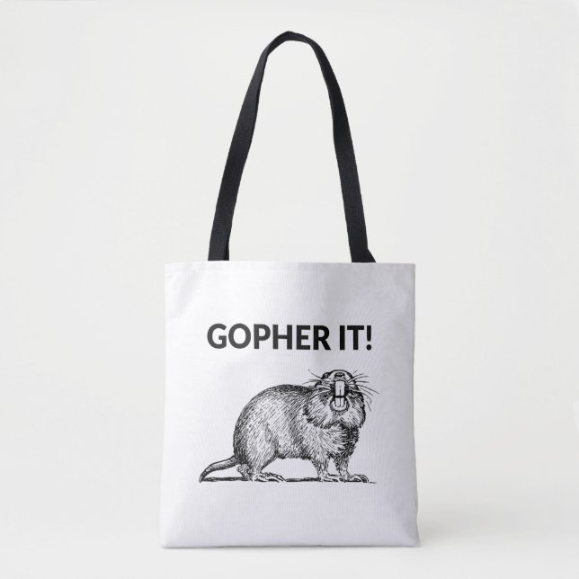 Gopher It Funny Gopher Pun Tasche (Vorderseite)