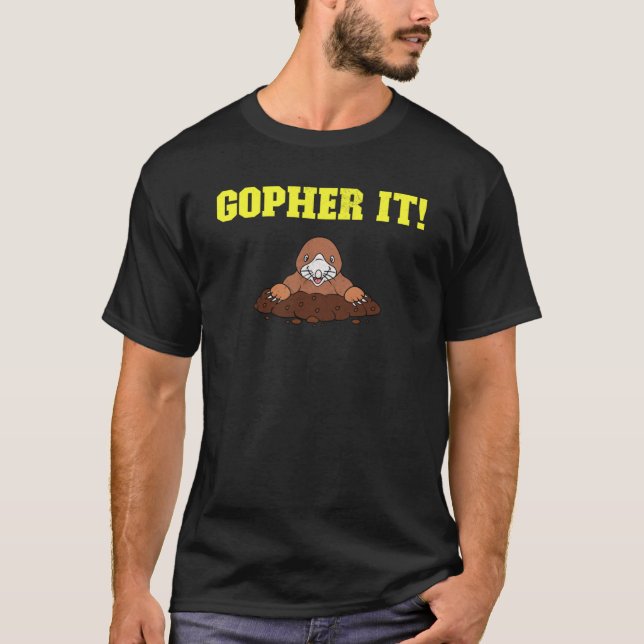 Gopher It sports pun T-Shirt (Vorderseite)