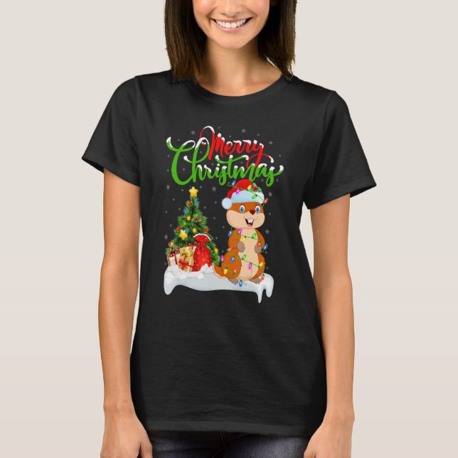 Gopher   Xmas Decorations Santa Gopher Christmas T-Shirt (Vorderseite)