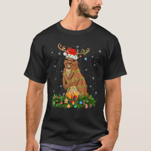 Gopher Xmas Lighting Rentier Weihnachtsmannmütze G T-Shirt