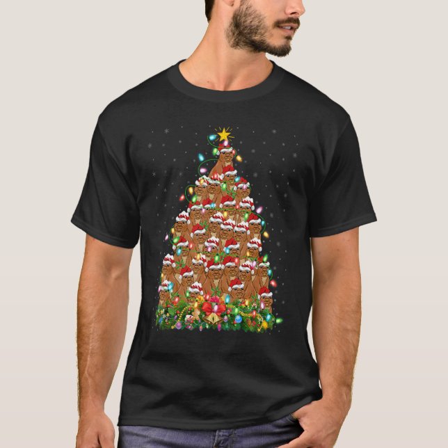 Gopher  Xmas Lights Santa Gopher Christmas Tree T-Shirt (Vorderseite)