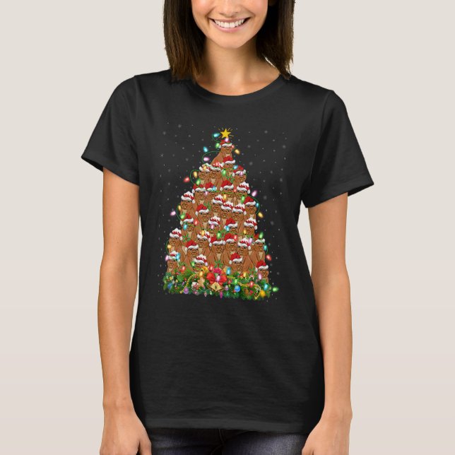 Gopher  Xmas Lights Santa Gopher Christmas Tree T-Shirt (Vorderseite)