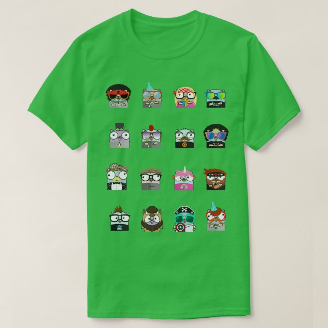 gophers golang sticker pack T-Shirt (Design vorne)