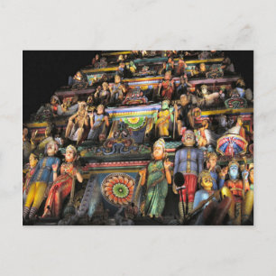 Gopuram in der Nacht Postkarte