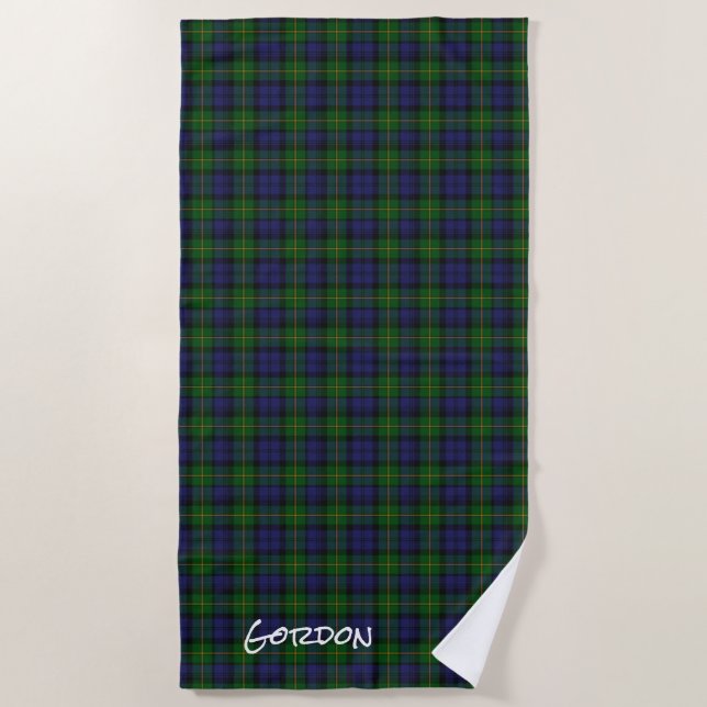 Gordon Clan Tartan Serviette Plaid Beach (Devant)
