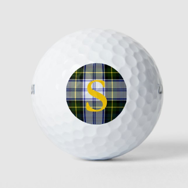 Gordon Dress Kariert Custom Monogram Golf Balls Golfball (Vorderseite)