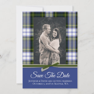 Gordon Dress Plaid Hochzeit Save the Date Karte
