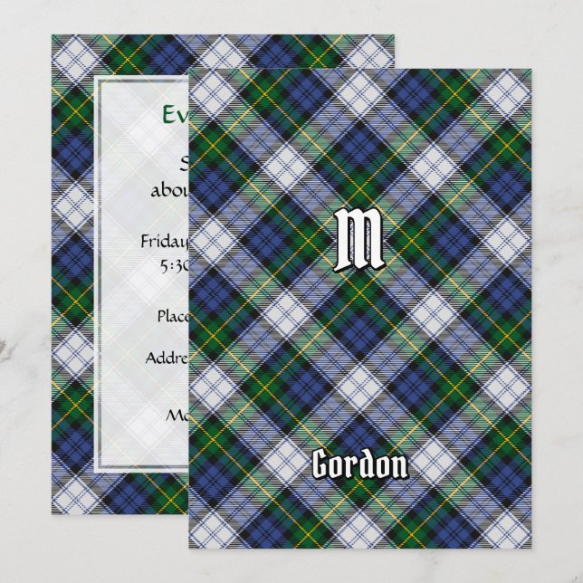 Gordon Dress Tartan Einladung (Vorne/Hinten)