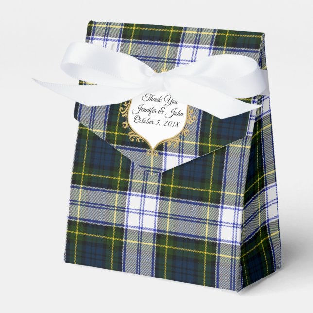 Gordon Dress Tartan Karierte Gastgeschenk Hochzeit Geschenkschachtel (Vorderseite)