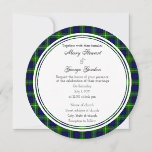 Gordon Scottish Mariage Round Invitation
