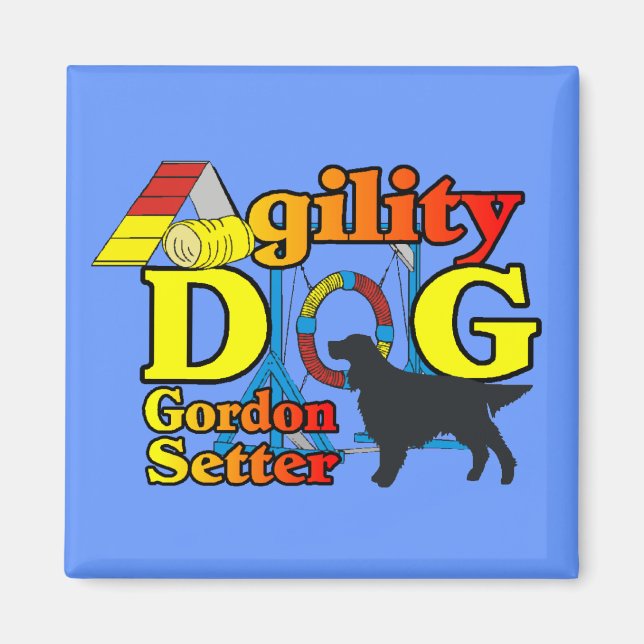 Gordon Setter Agility Shirts Geschenke Magnet (Vorne)