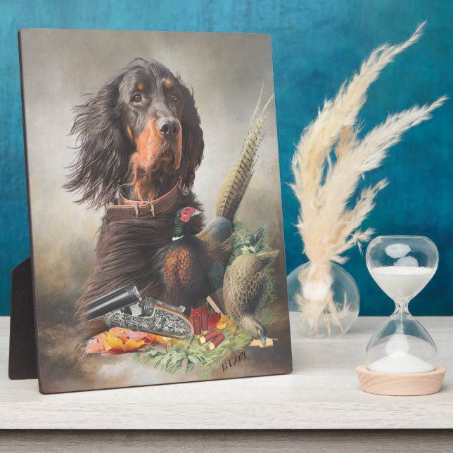 Gordon Setter, Chasse au canard Plaque (Côté)
