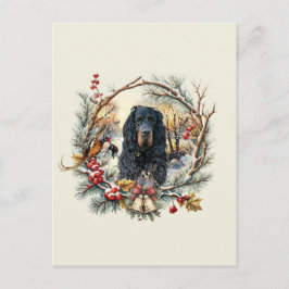 Gordon Setter Christmas Joy – Seasonal Dog Art Postkarte
