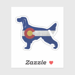 Gordon Setter Dog Breed Colorado Flag Silhouette Aufkleber