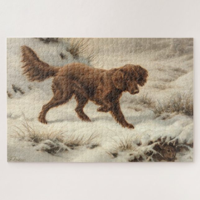 Gordon Setter Dog in einer schneesicheren Winterla (Horizontal)